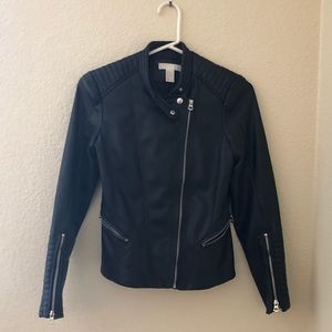H&M faux black leather jacket size S
